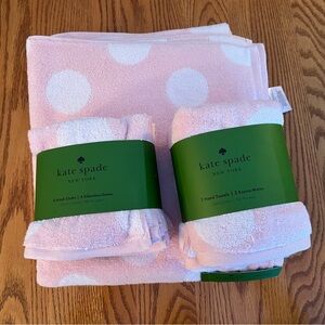 Kate Spade Pastel Pink & White Dot Towel Set